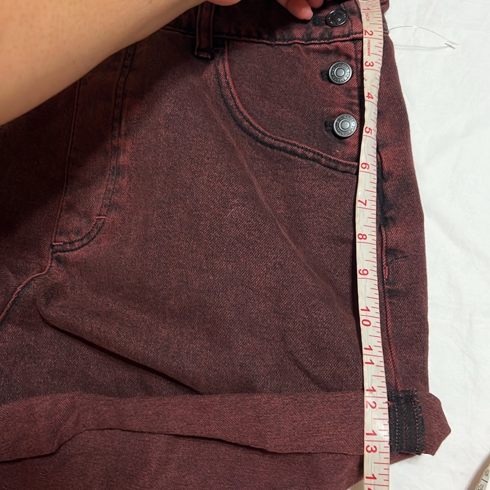 NEW Free people  Burgundy Corduroy Denim Overalls shortall romper size large - Picture 12 of 14